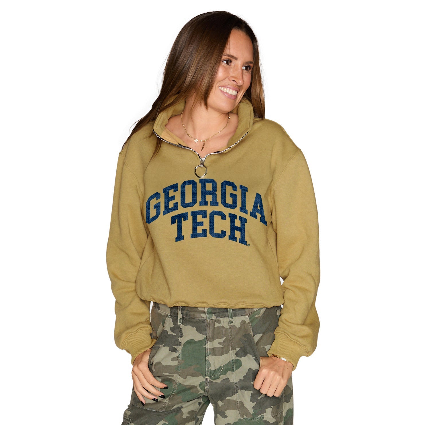 Georgia Tech Gold Quarter Zip Sweatshirt | lojobands