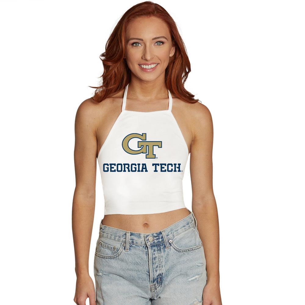 Georgia Tech White Halter Top | lojobands