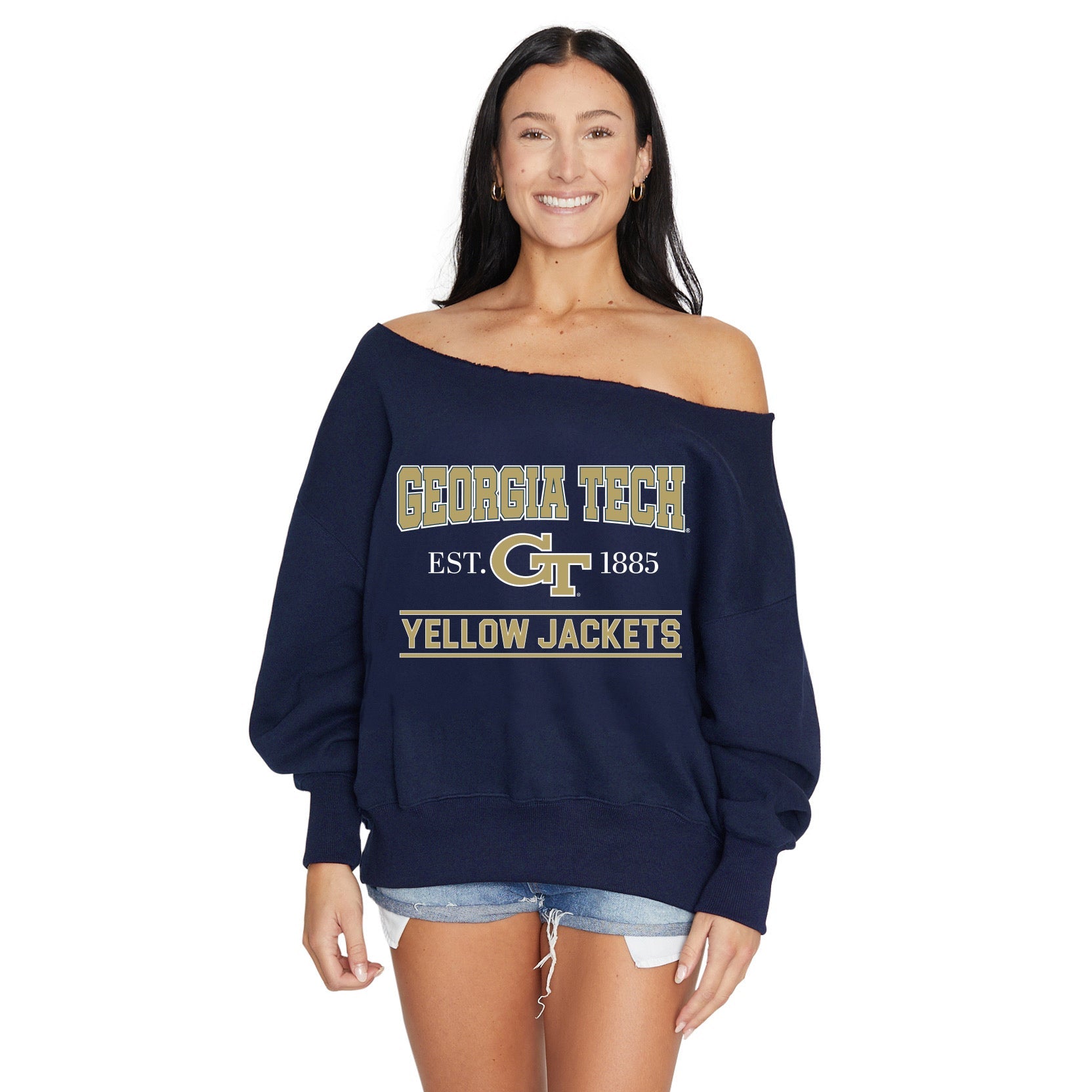 Georgia Tech Off the Shoulder Sweatshirt | lojobands