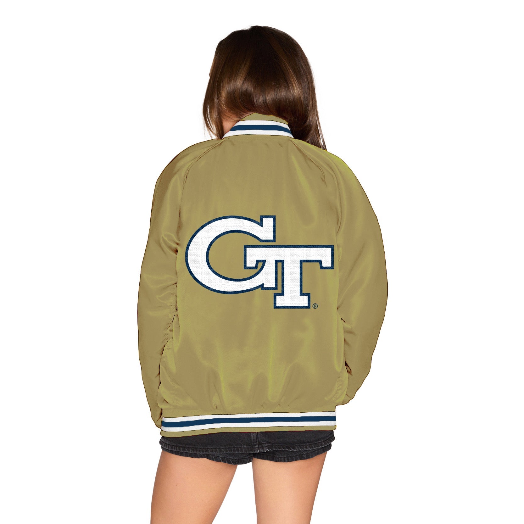 Georgia Tech Satin Letterman Bomber Jacket | lojobands