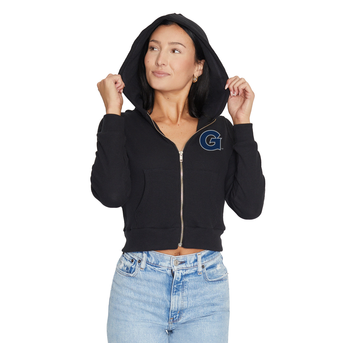 Georgetown Waffle Knit Zip Up Hoodie 4