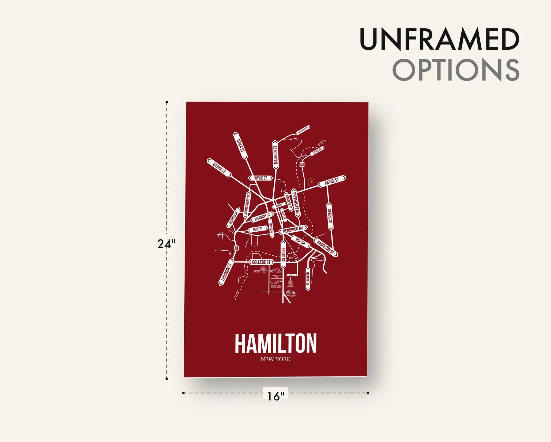 Hamilton, New York street map 18