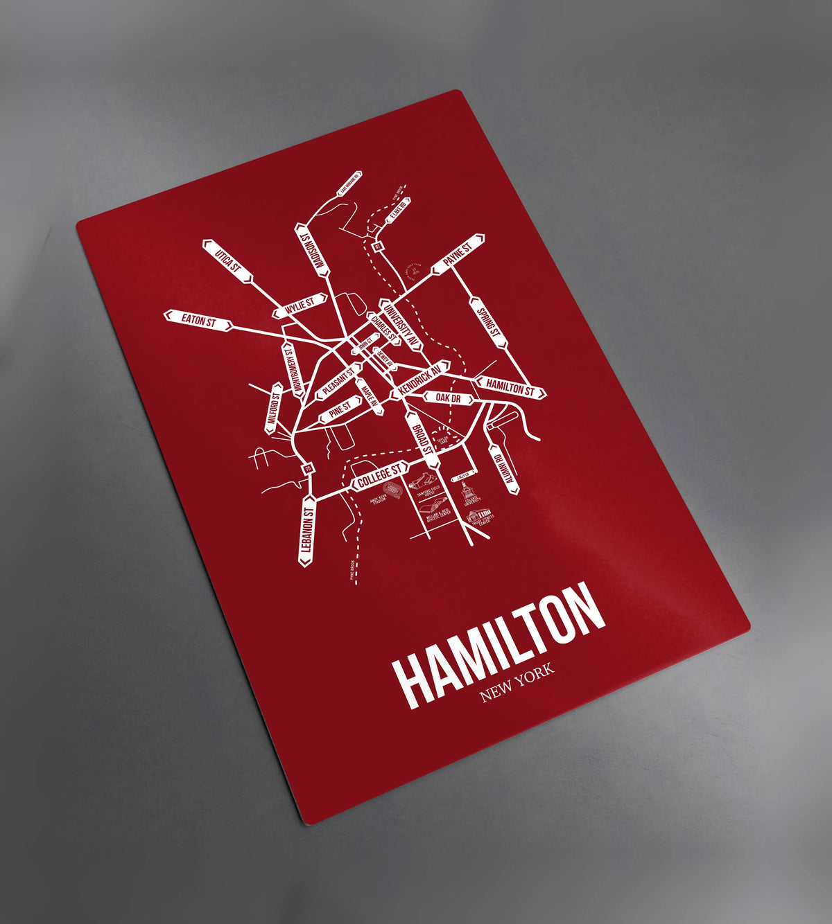 Hamilton, New York street map 2