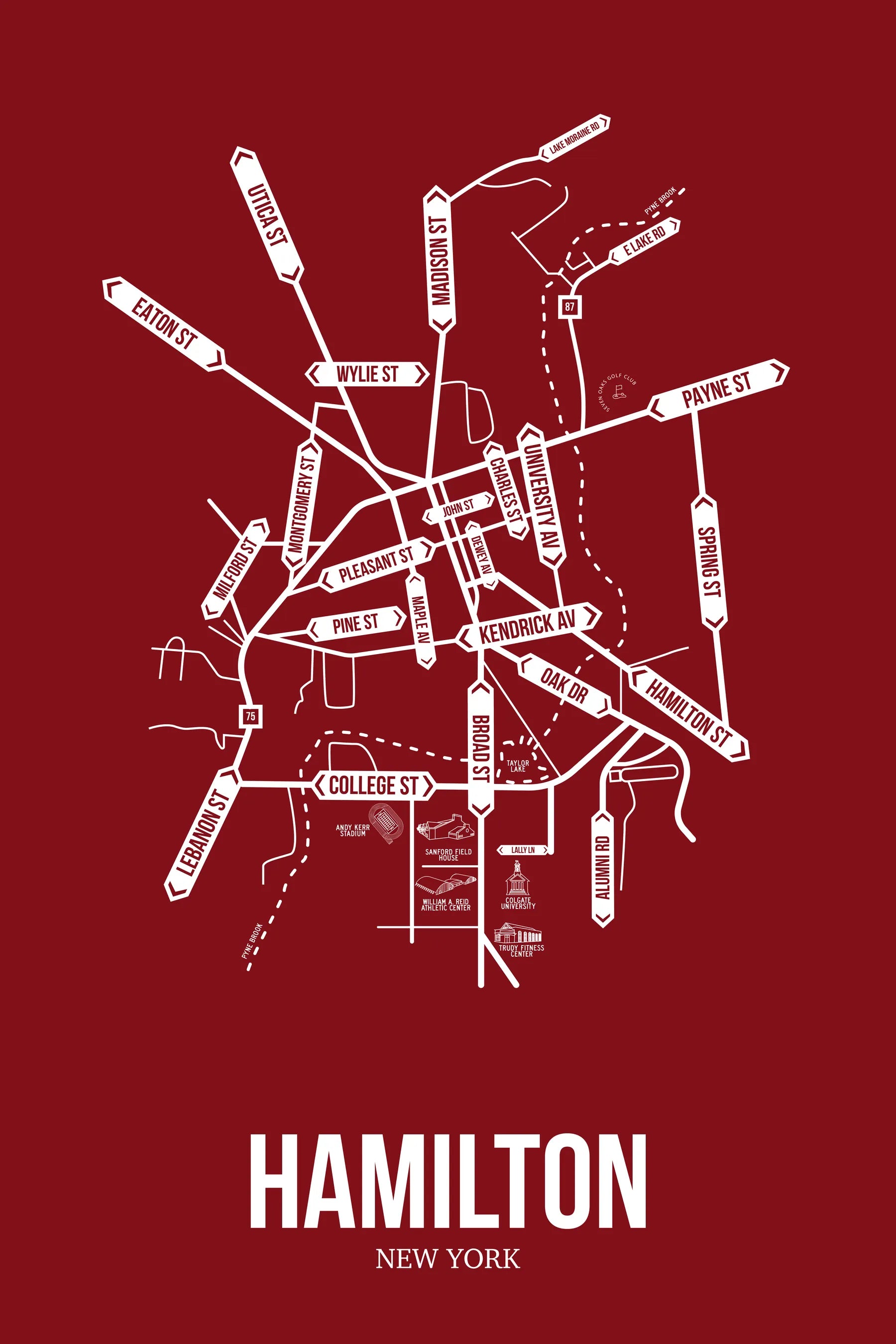 Hamilton, New York street map 7