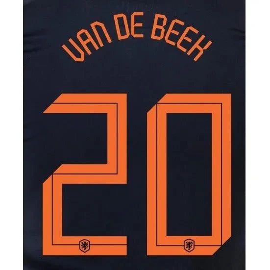 Netherlands 2020/21 Away Van De Beek #22 Jersey Name Set