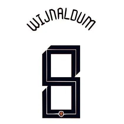 Netherlands 2020/21 Home Wijnaldum #8 Jersey Name Set 1