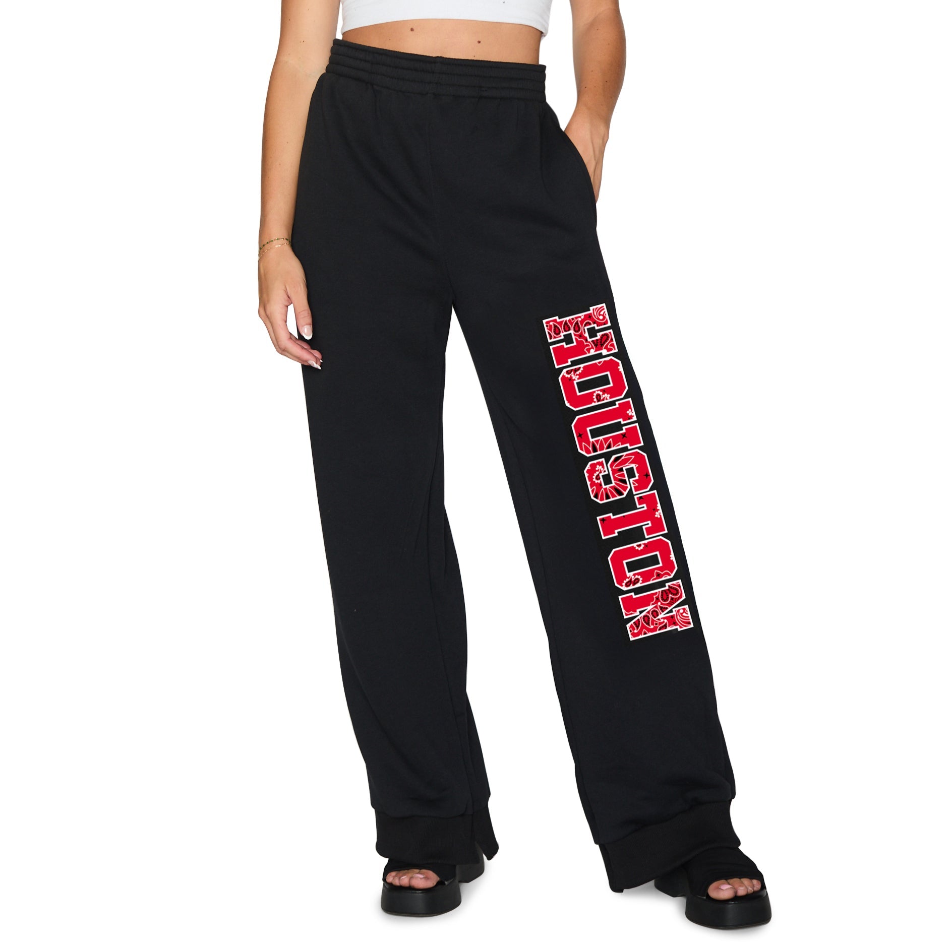 University of Houston Bandana Flare Black Sweatpants | lojobands
