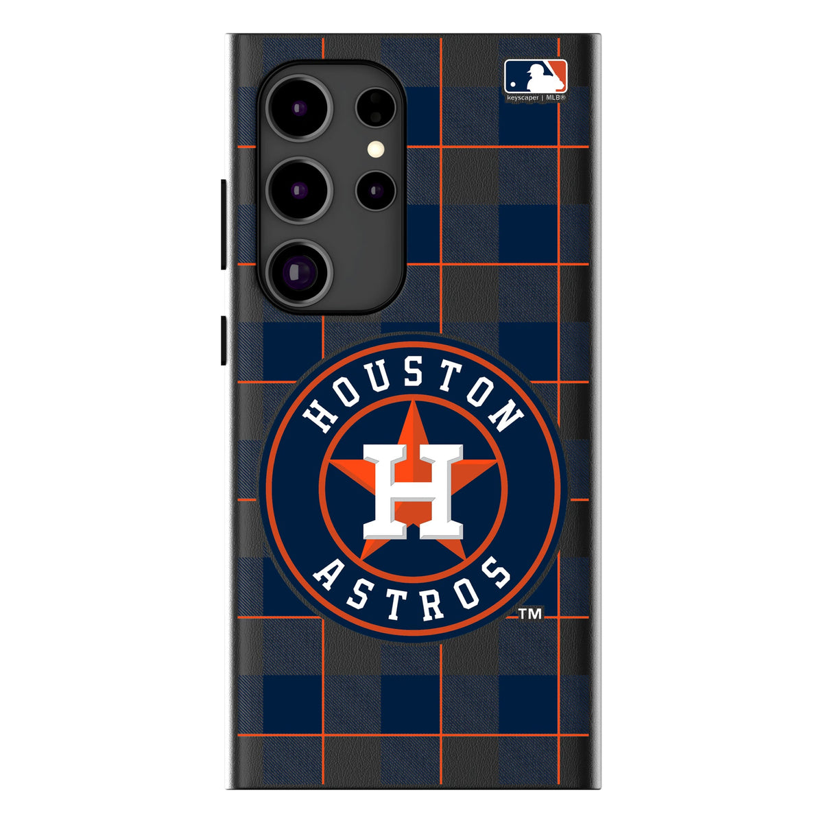 Houston Astros Plaid MagSafe Compatible Phone Case for Samsung Galaxy 17