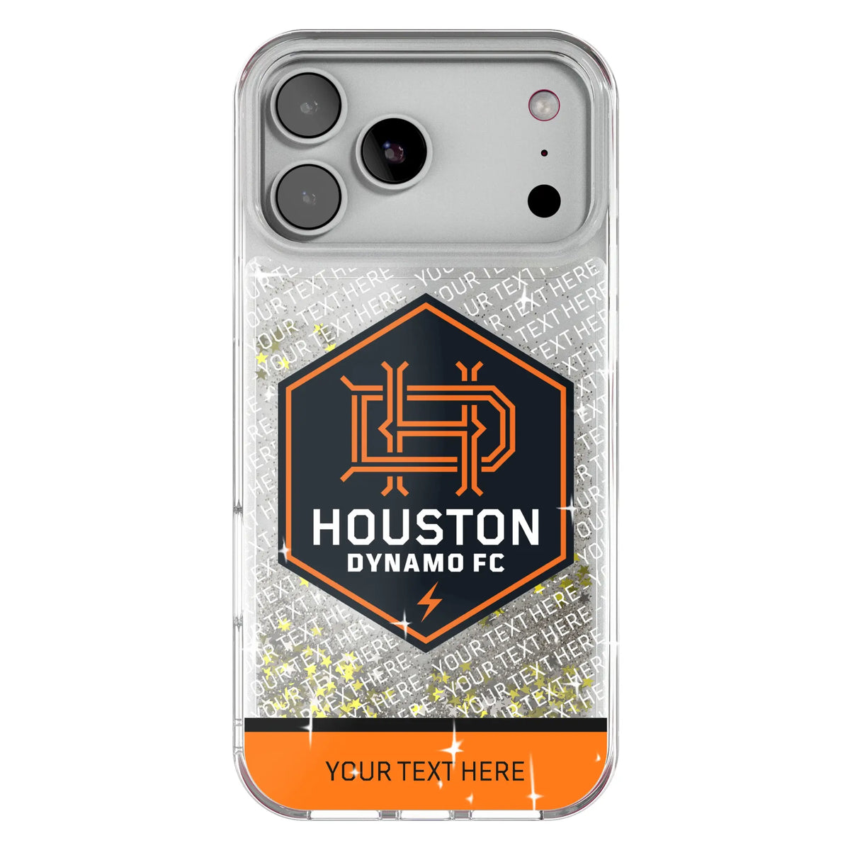 Houston Dynamo Personalized EndZone Plus Glitter Phone Case for Apple iPhone 18