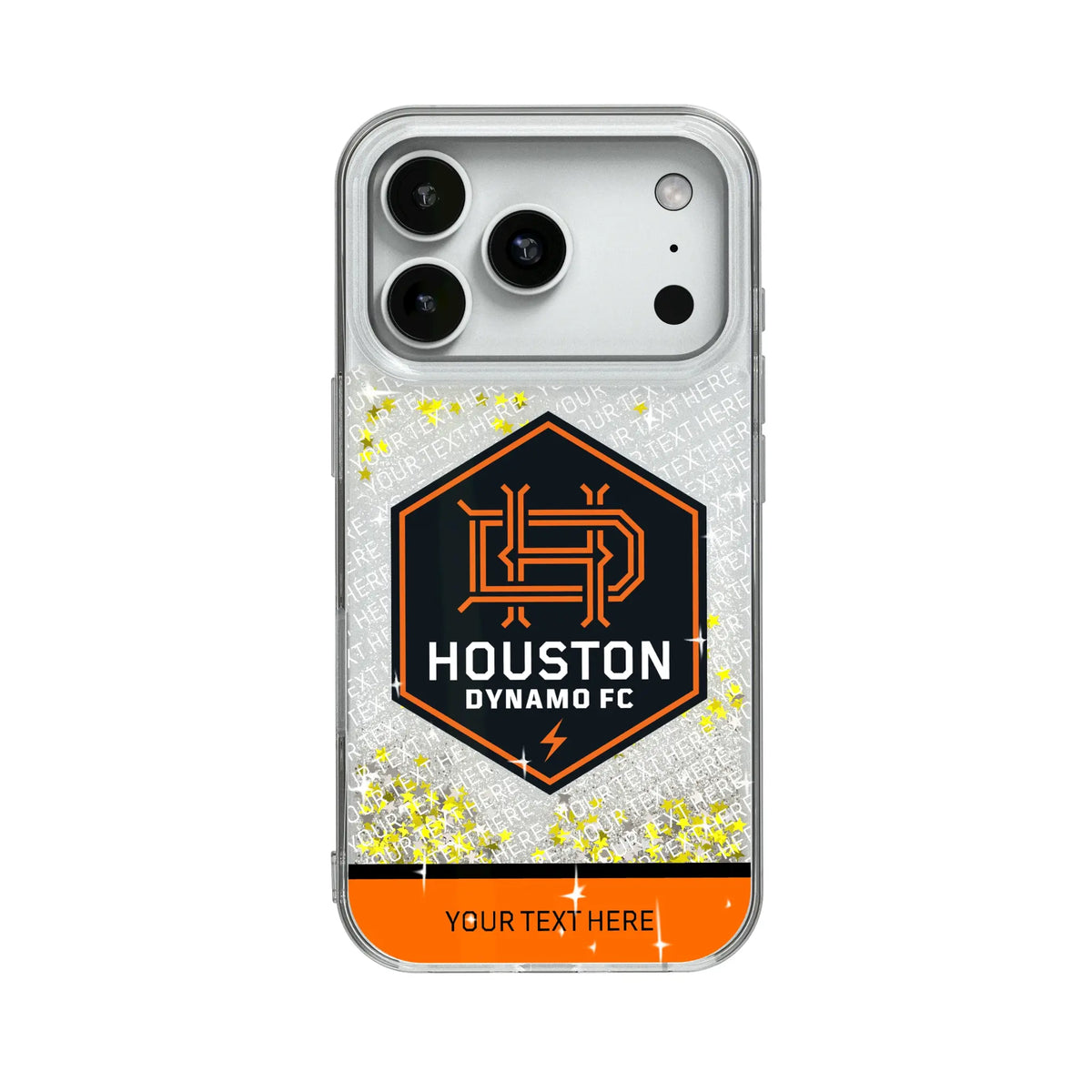 Houston Dynamo Personalized EndZone Plus Glitter Phone Case for Apple iPhone 19
