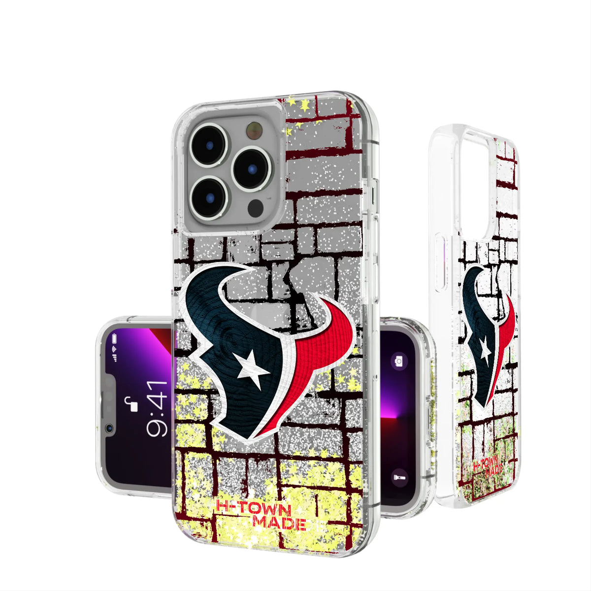Houston Texans Brick Wall Glitter Phone Case for Apple iPhone 17 Series 16