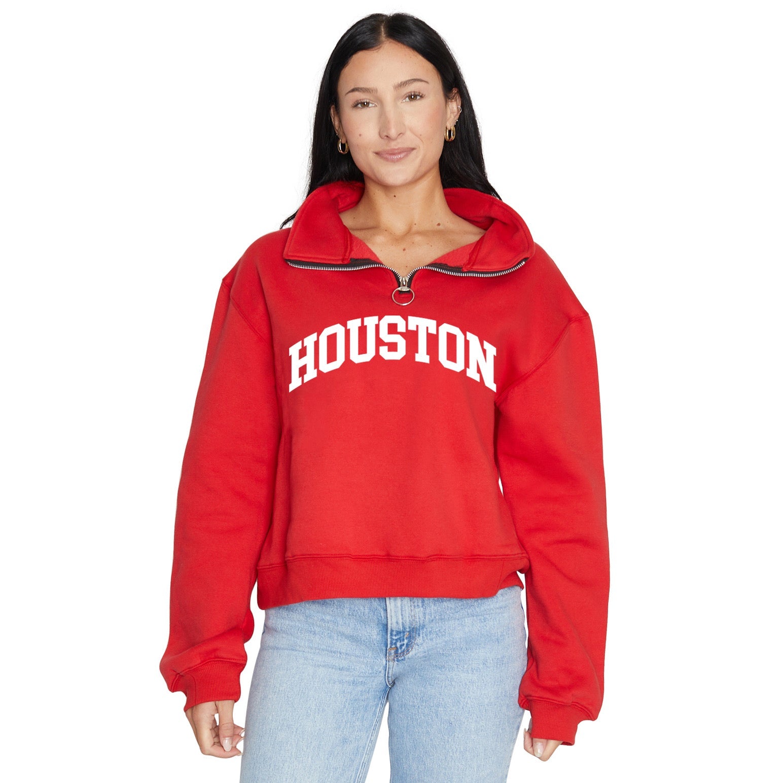University of Houston Red Quarter Zip Sweatshirt | lojobands
