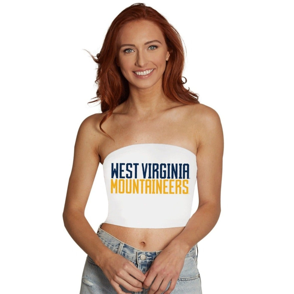 West Virginia Mountaineers White Tube Top | lojobands