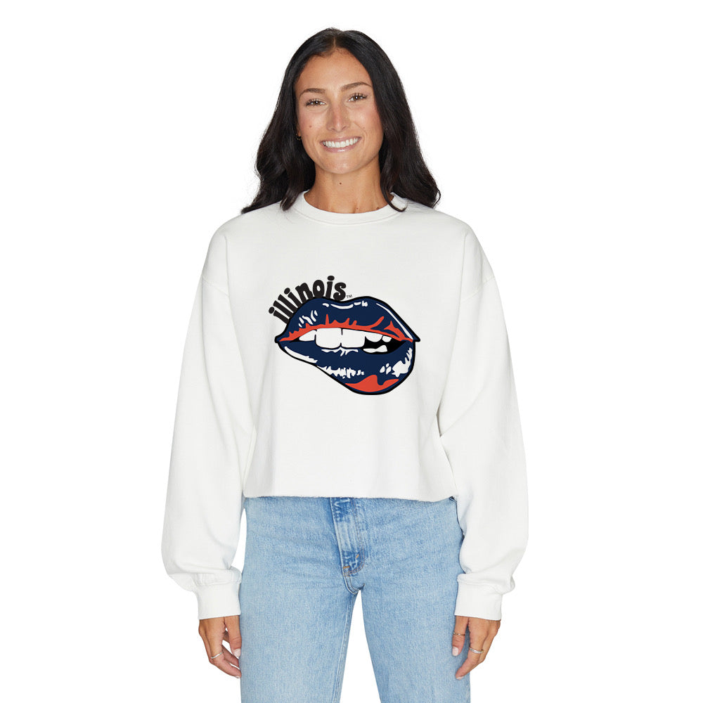 Illinois Fighting Illini Lips Crewneck | lojobands