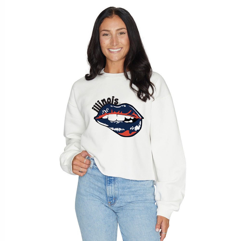 Illinois Fighting Illini Lips Crewneck | lojobands