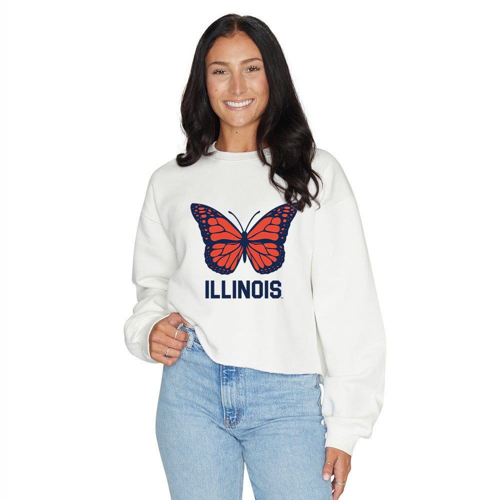 Illinois Fighting Illini Butterfly Crewneck | lojobands