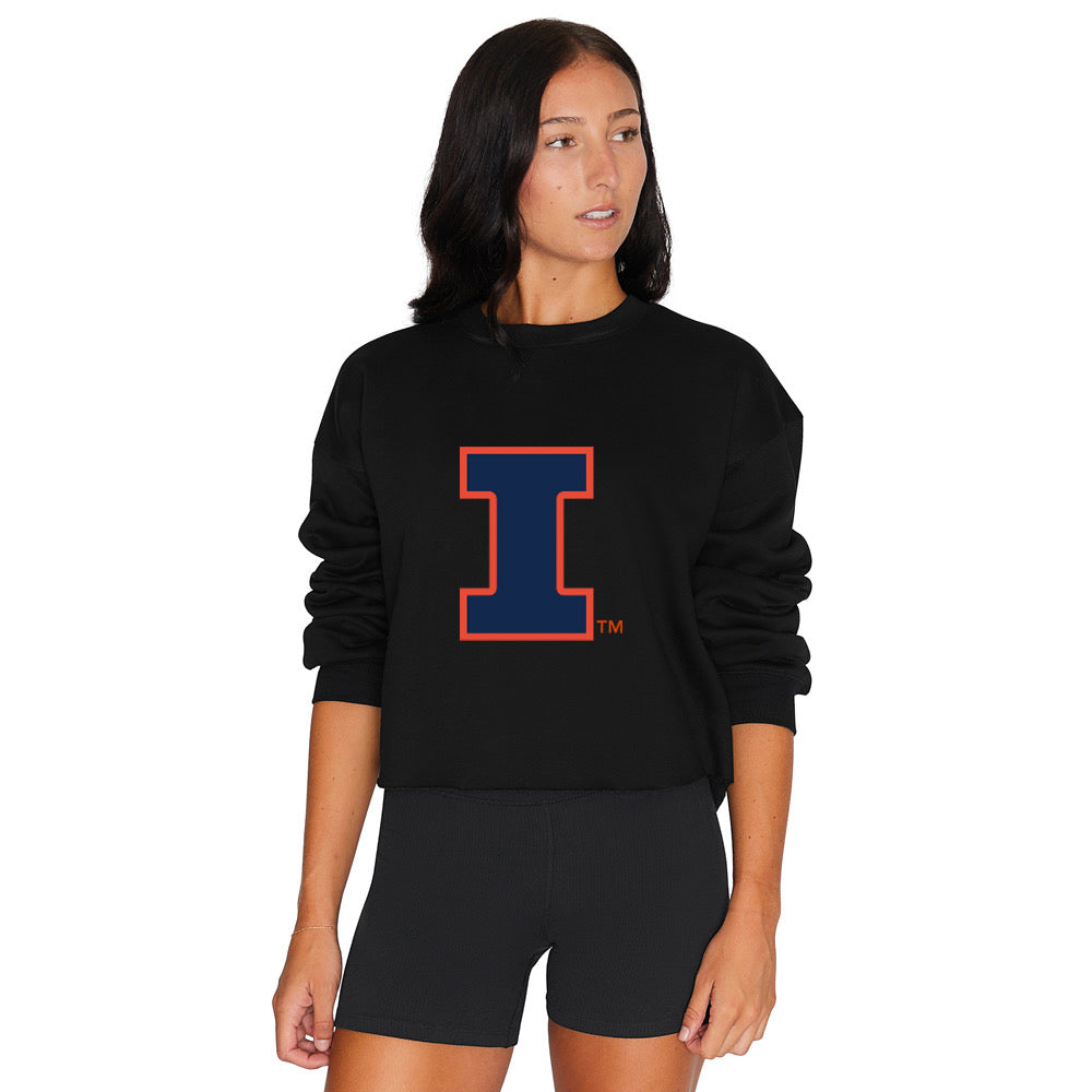 Illinois Fighting Illini Black Crewneck 3