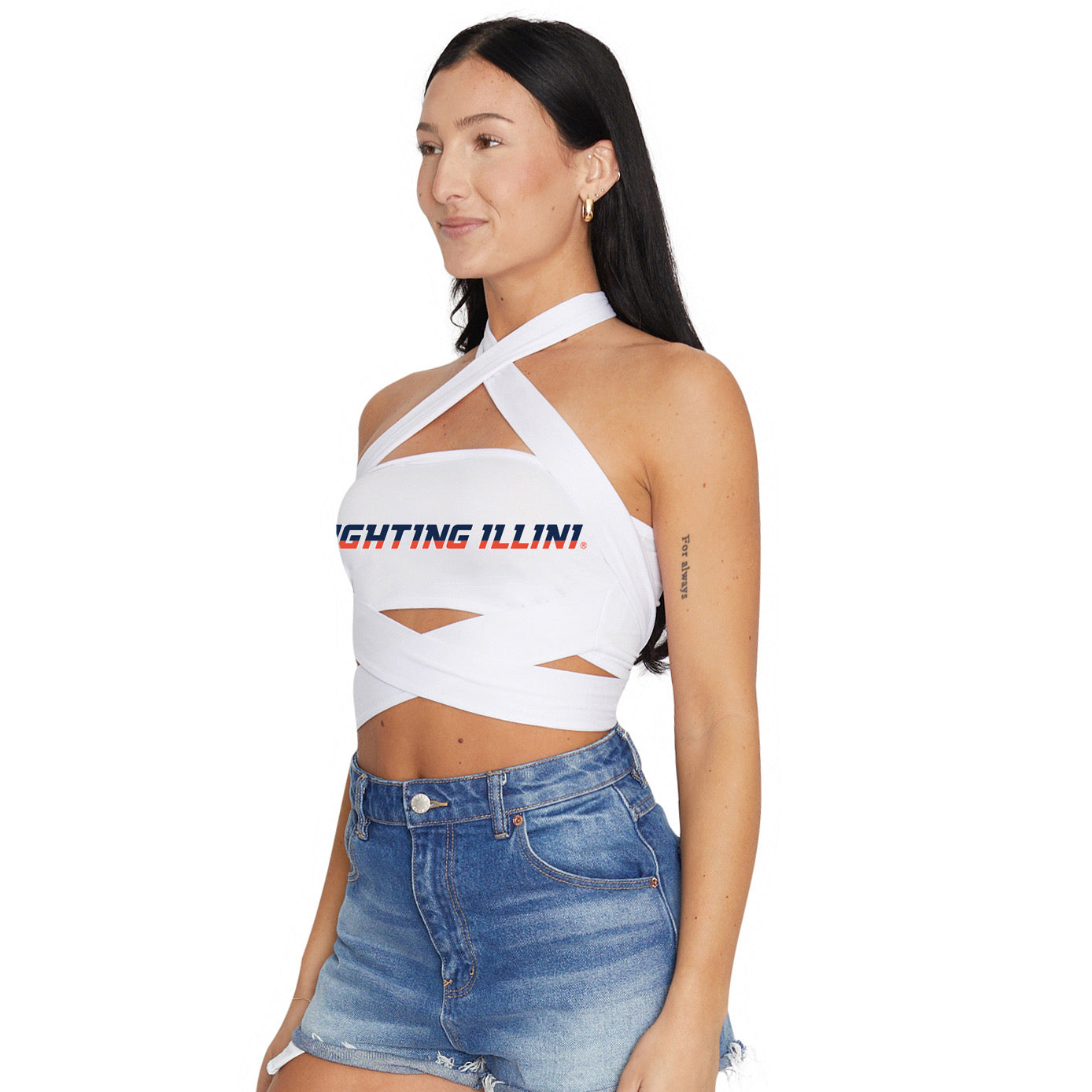 Illinois Fighting Illini White Multi Way Bandeau Top | lojobands