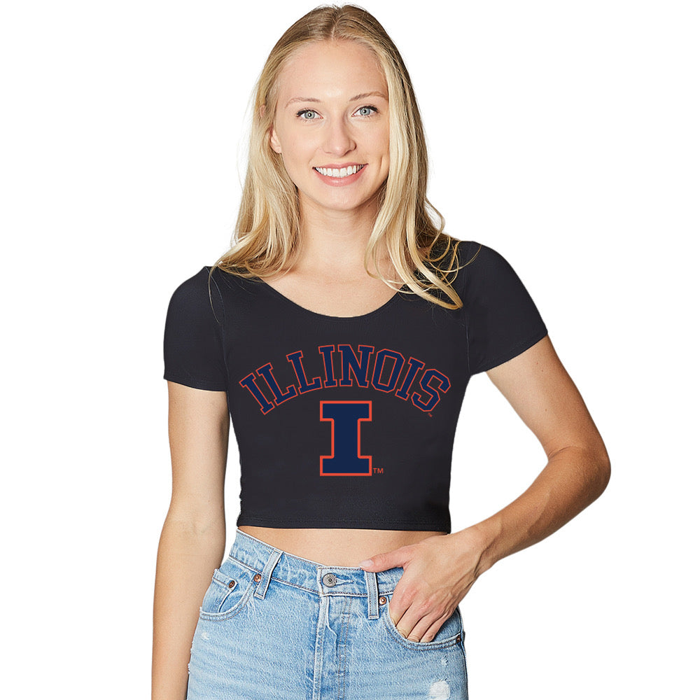 Illinois Fighting Illini Black Babydoll Tee