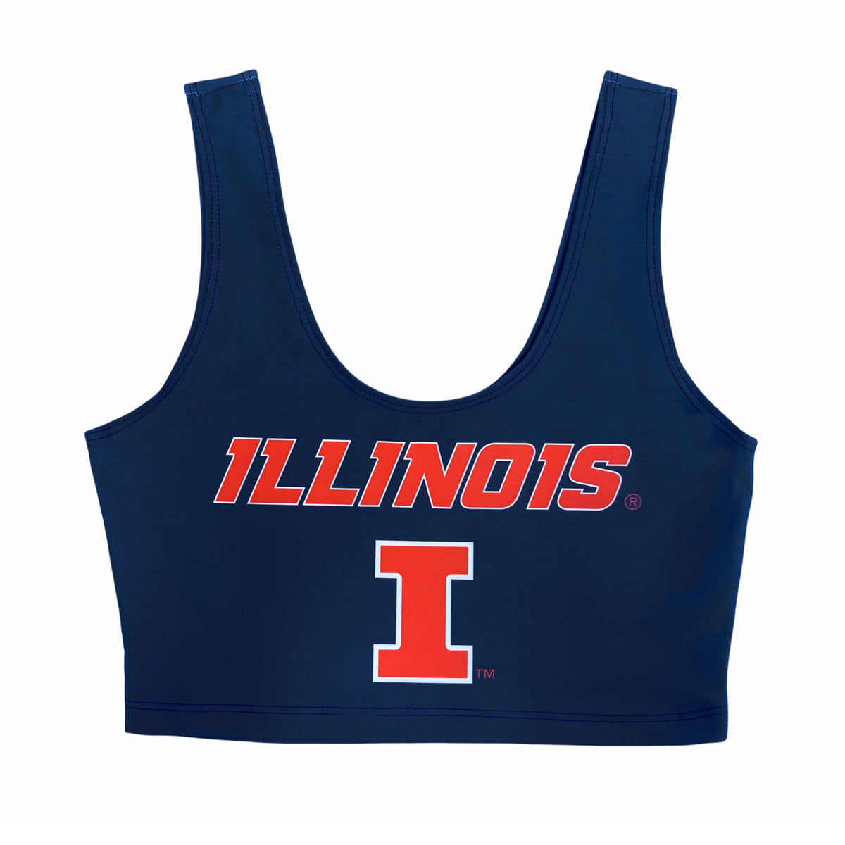 Illinois Fighting Illini Navy Crop Tank Top | lojobands 3