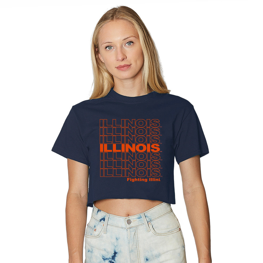 Illinois Fighting Illini Repeat Navy Tee | lojobands