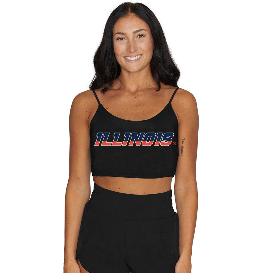 Illinois Fighting Illini Black Spaghetti Tank | lojobands