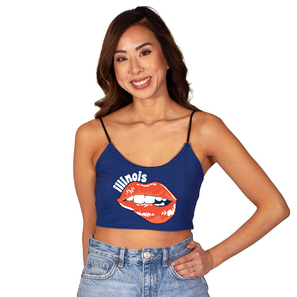 Illinois Fighting Illini Lips Spaghetti Tank | lojobands
