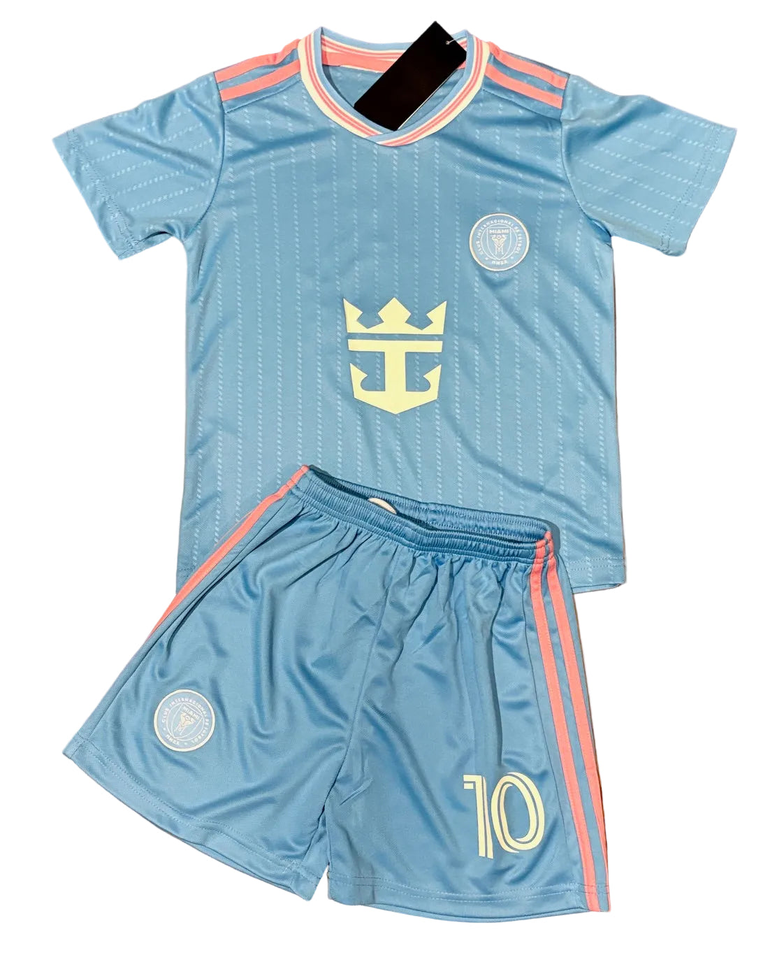 Lionel Messi Kids Blue Miami Soccer Jersey Set Football Youth Toddler 3
