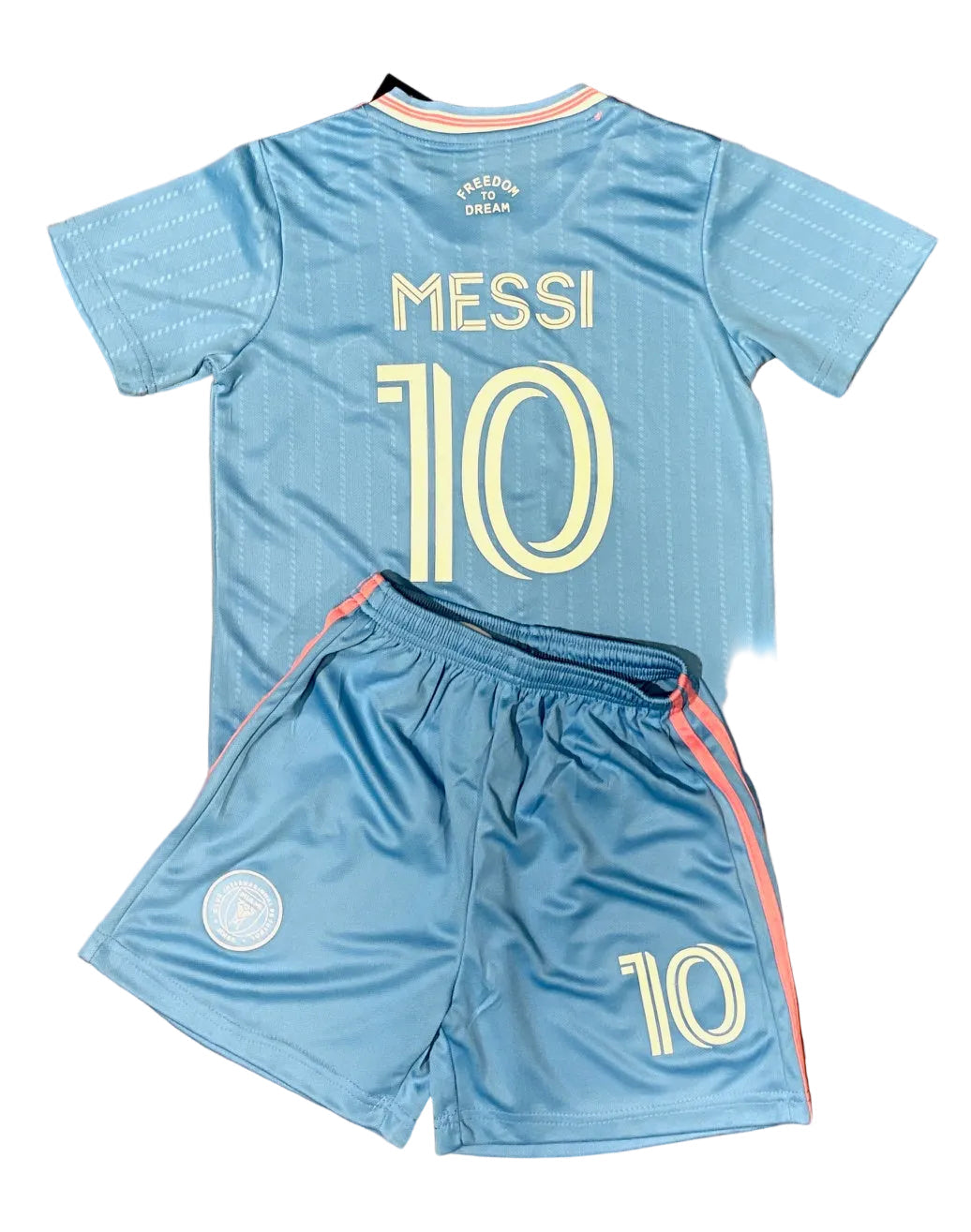 Lionel Messi Kids Blue Miami Soccer Jersey Set Football Youth Toddler 1