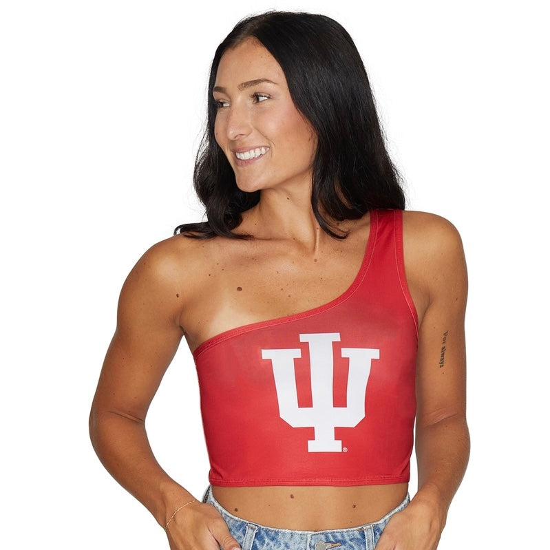 Indiana Hoosiers Crimson One Shoulder Top | lojobands