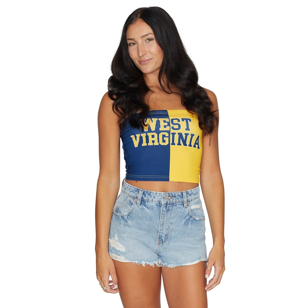 West Virginia Mountaineers Two Tone Tube Top | lojobands 5