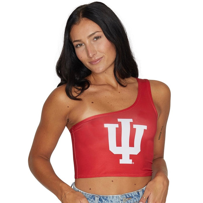 Indiana Hoosiers Crimson One Shoulder Top | lojobands
