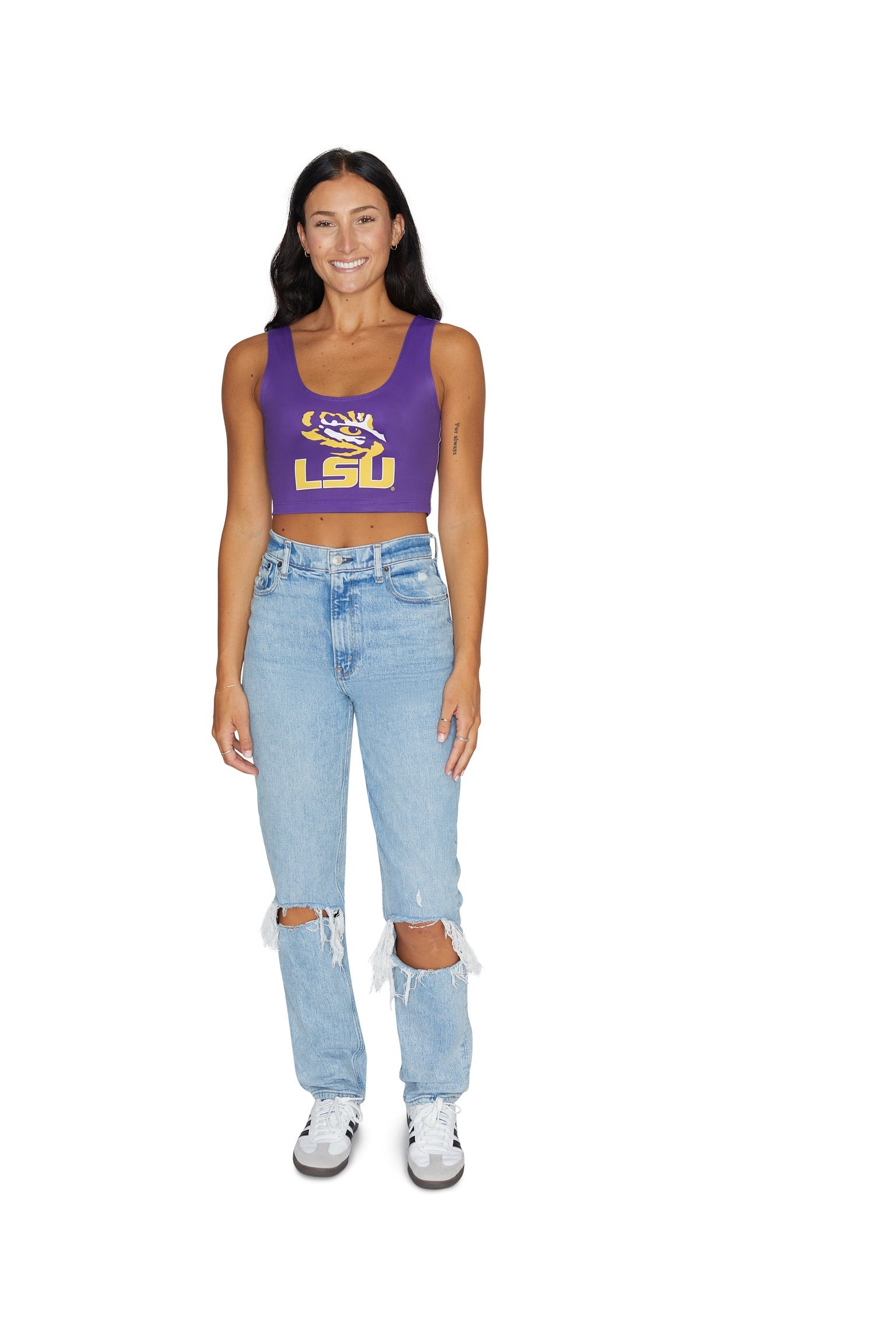 LSU Purple Crop Tank Top 4