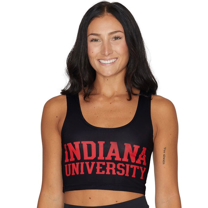 Indiana Hoosiers Black Crop Top | lojobands