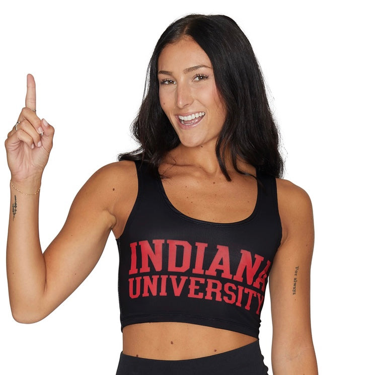 Indiana Hoosiers Black Crop Top | lojobands