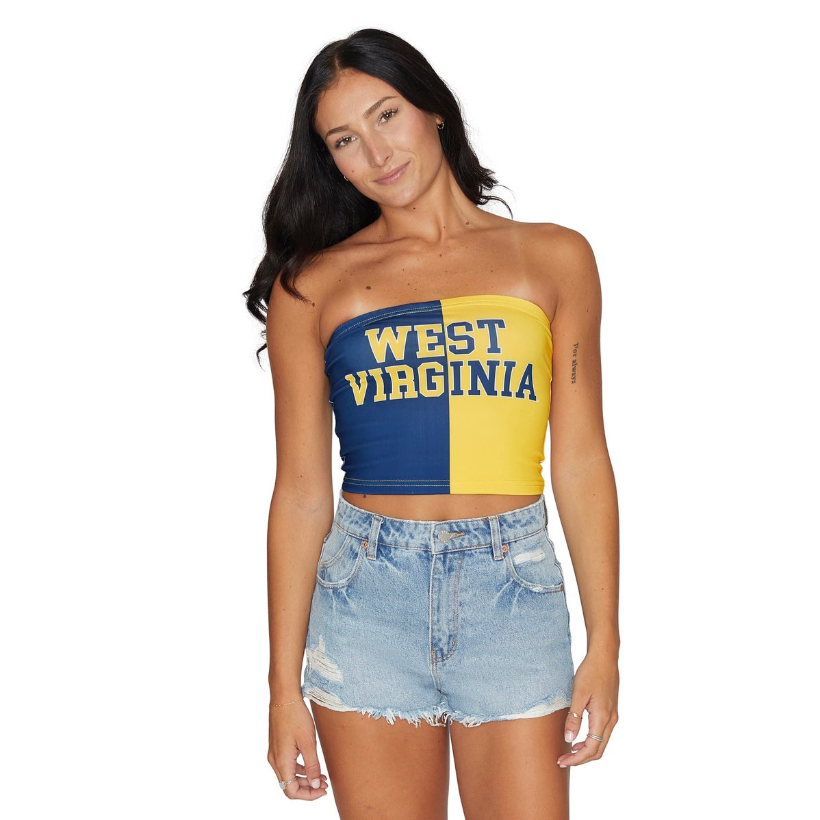 West Virginia Mountaineers Two Tone Tube Top | lojobands 4