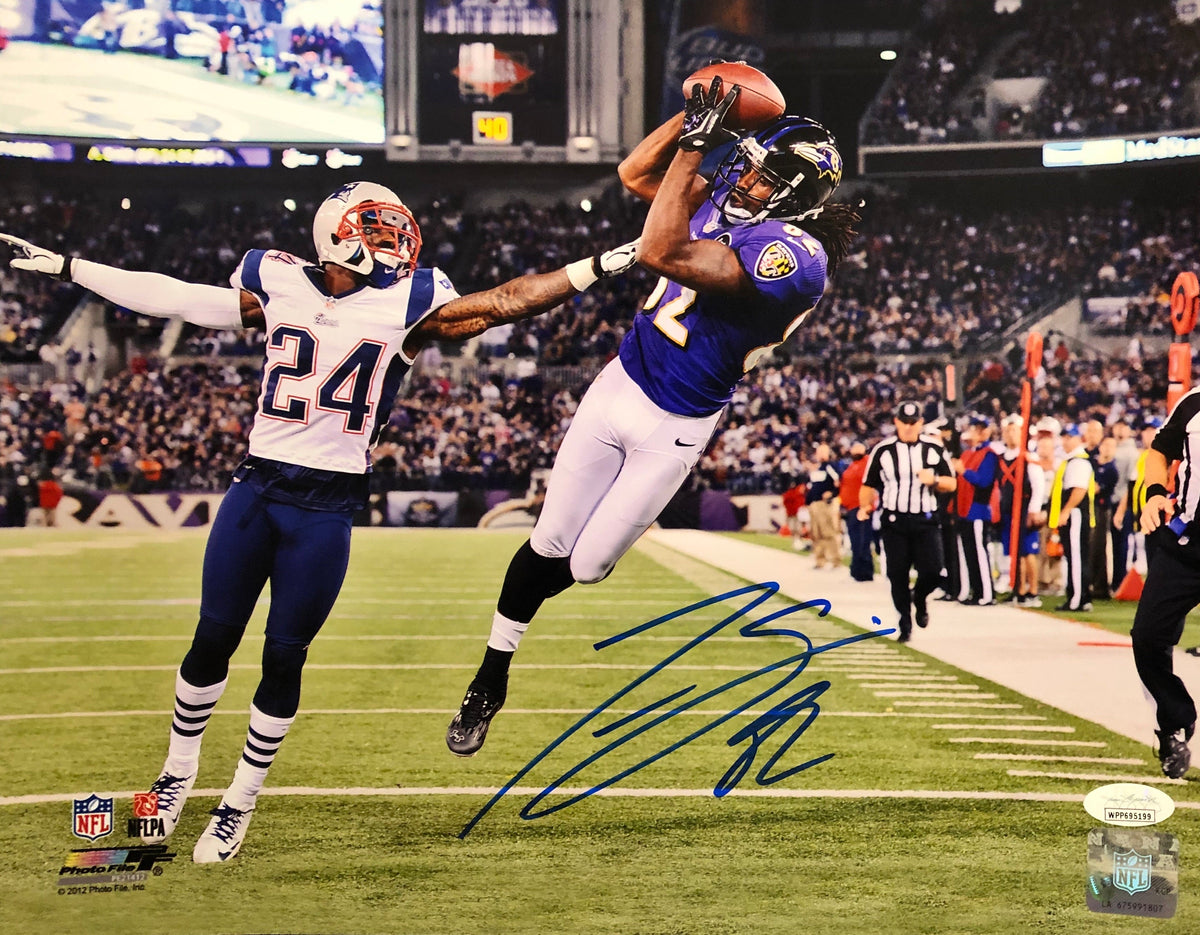 Torrey Smith v. Patriots Baltimore Ravens Autographed 11" x 14" Photo 1