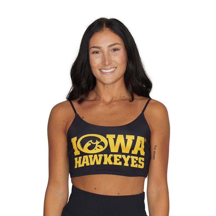 Iowa Hawkeyes Black Spaghetti Tank | lojobands