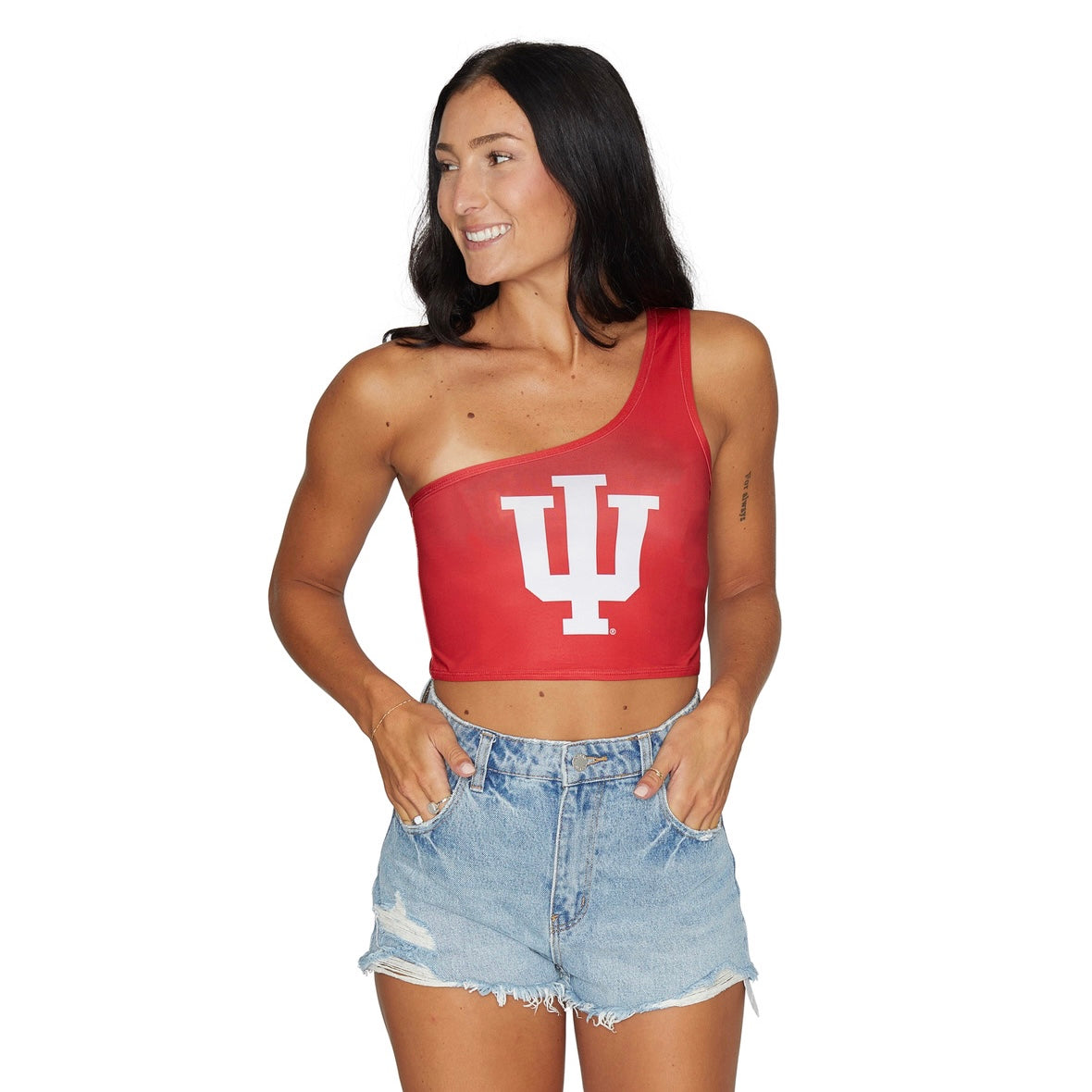Indiana Hoosiers Crimson One Shoulder Top | lojobands 5