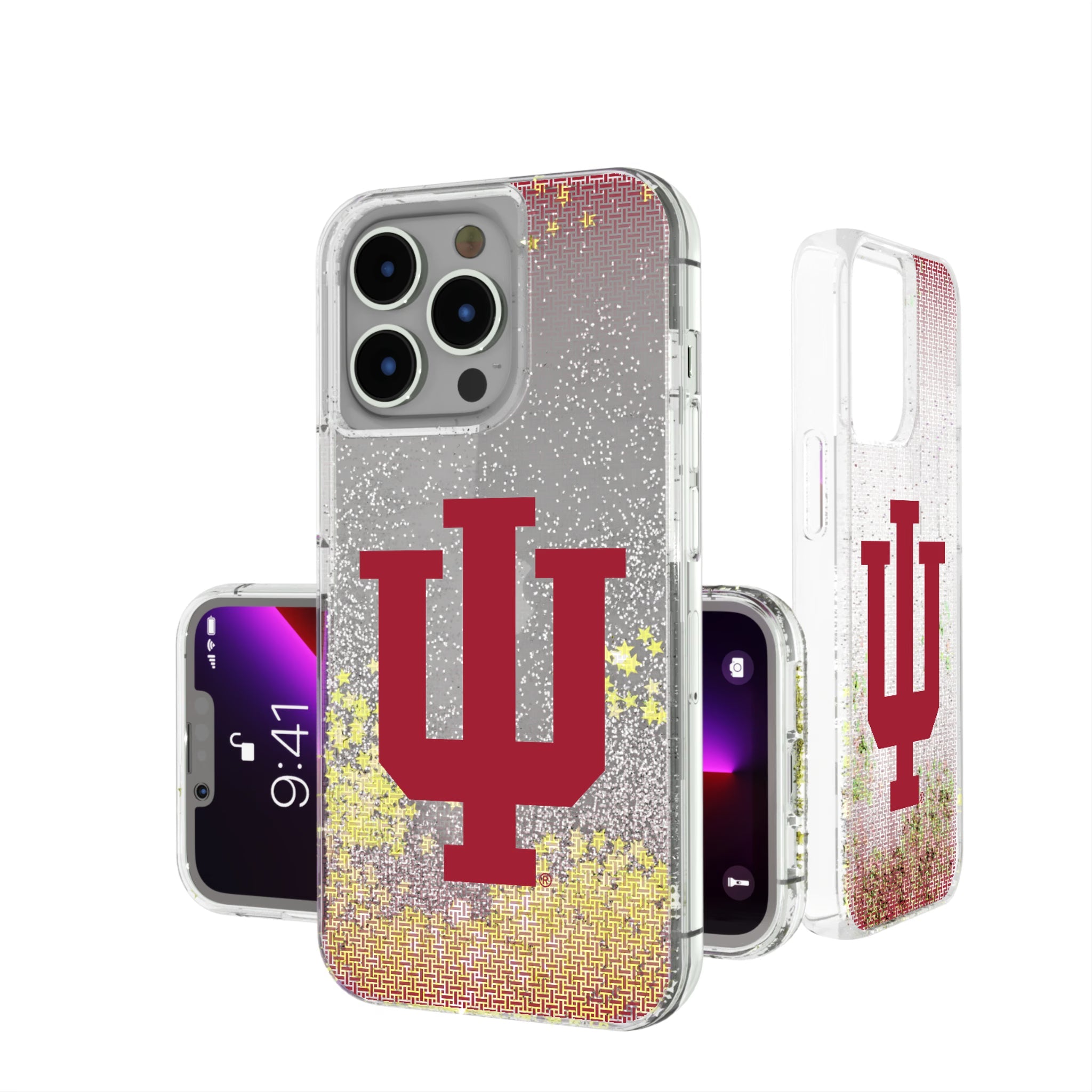 Indiana University Hoosiers Linen Glitter Phone Case for Apple iPhone 10
