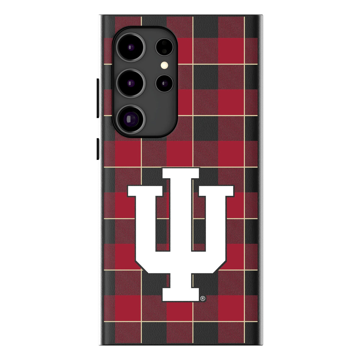 Indiana University Hoosiers Plaid MagSafe Compatible Phone Case for Samsung Galaxy 8