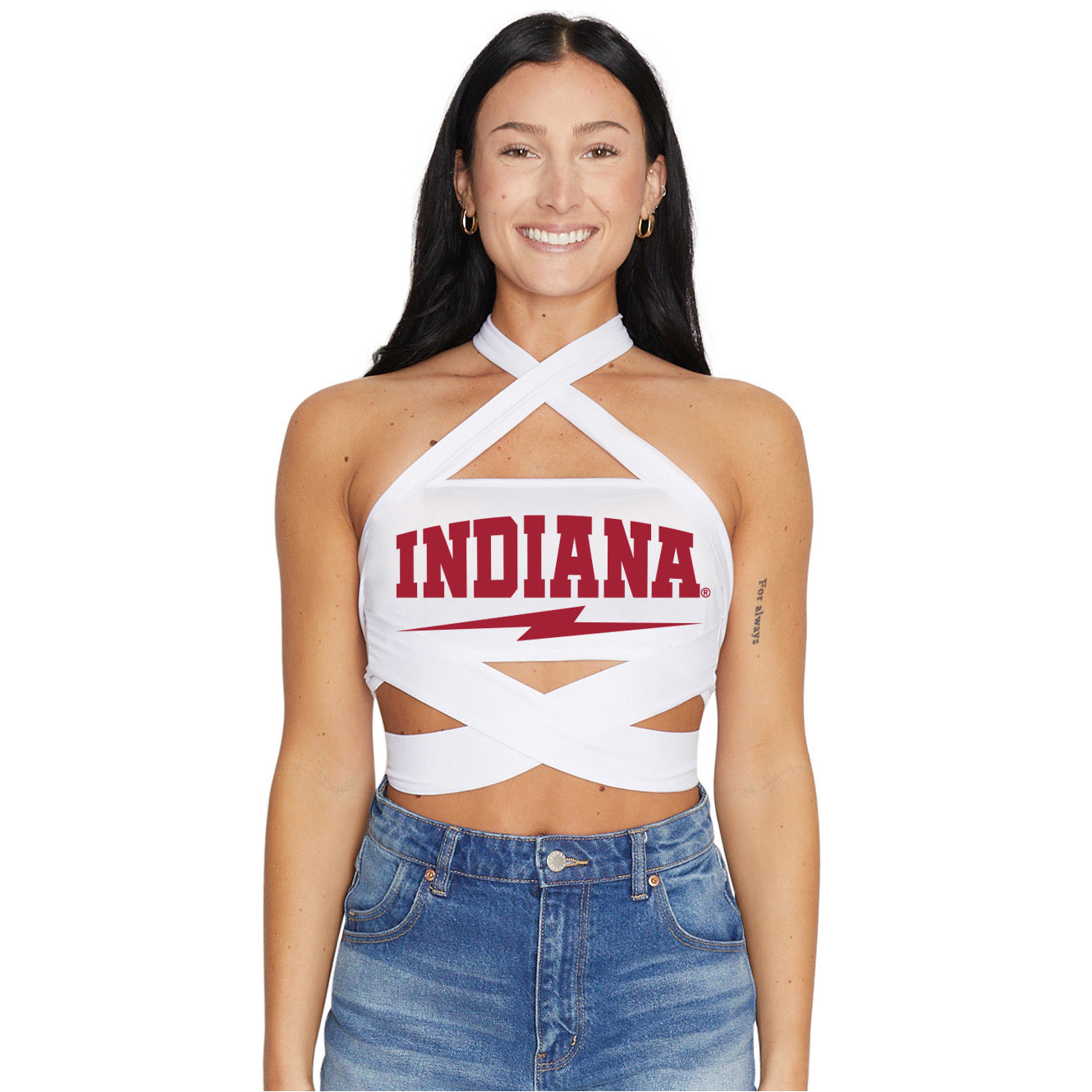 Indiana Hoosiers White Multi Way Bandeau Top | lojobands