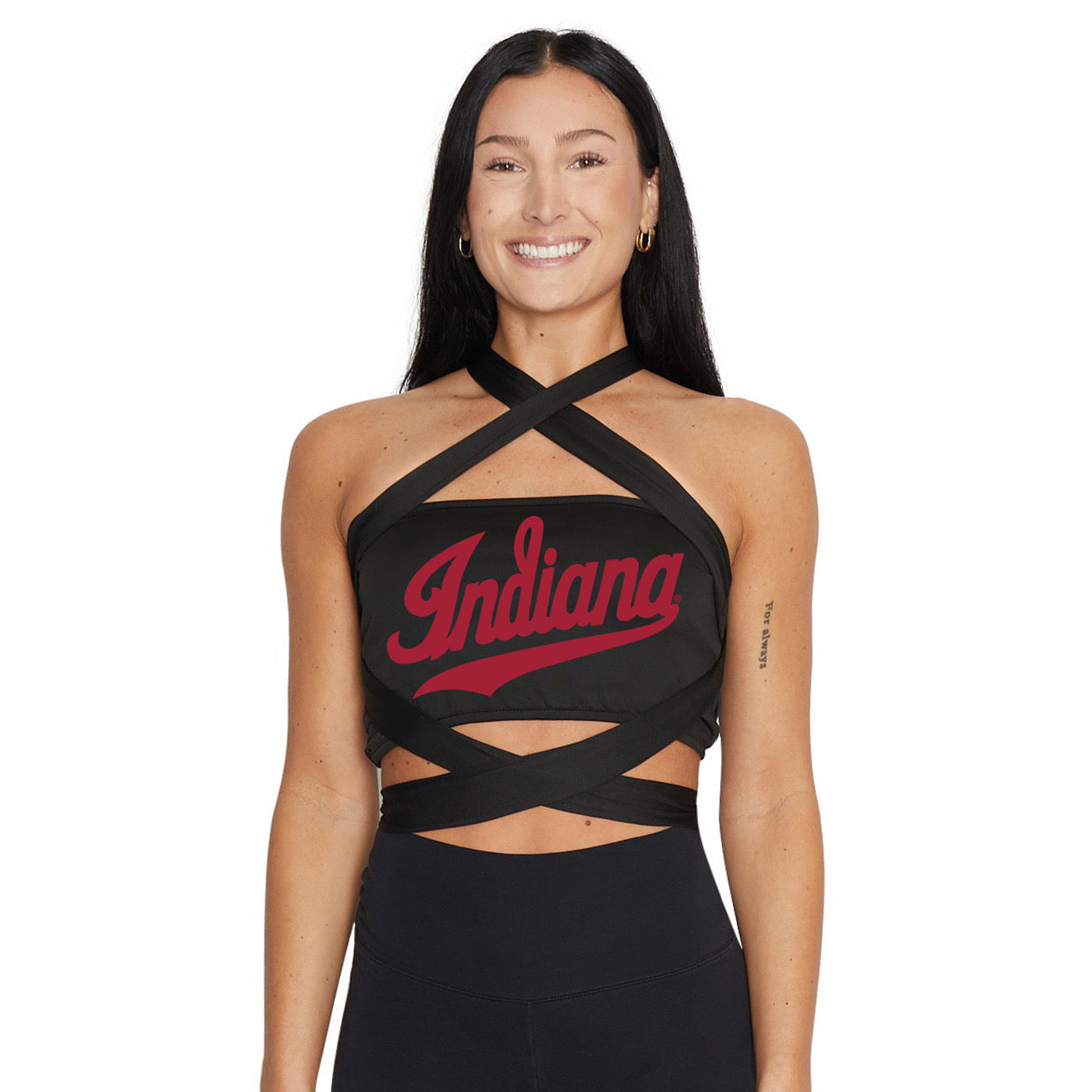 Indiana Hoosiers Black Multi Way Bandeau Top | lojobands