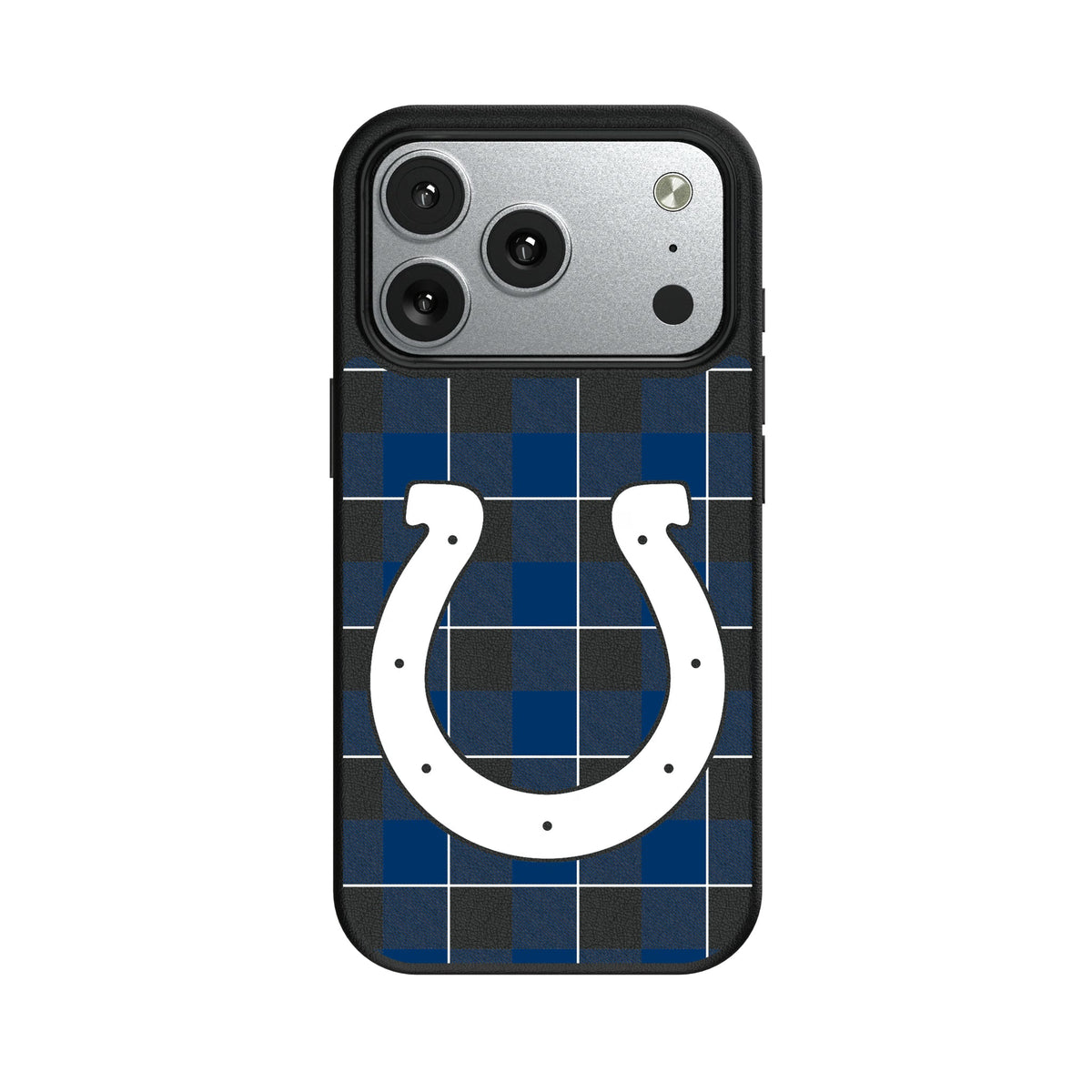 Indianapolis Colts Plaid MagSafe Compatible Phone Case for Apple iPhone 9