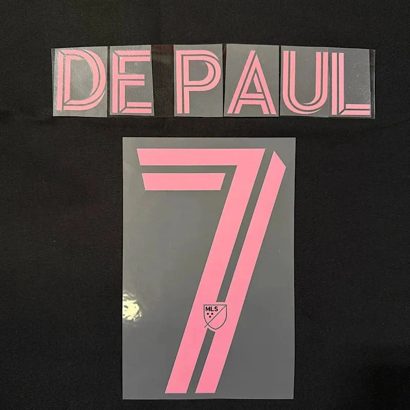 Inter Miami 2025-Away De Paul #7 Jersey Name Set 1