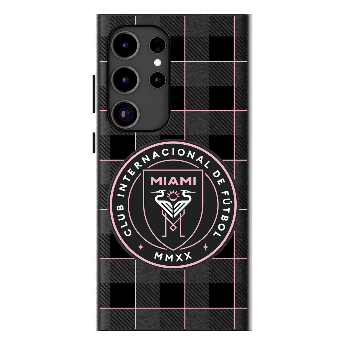 Inter Miami CF Plaid MagSafe Compatible Phone Case for Samsung Galaxy 10