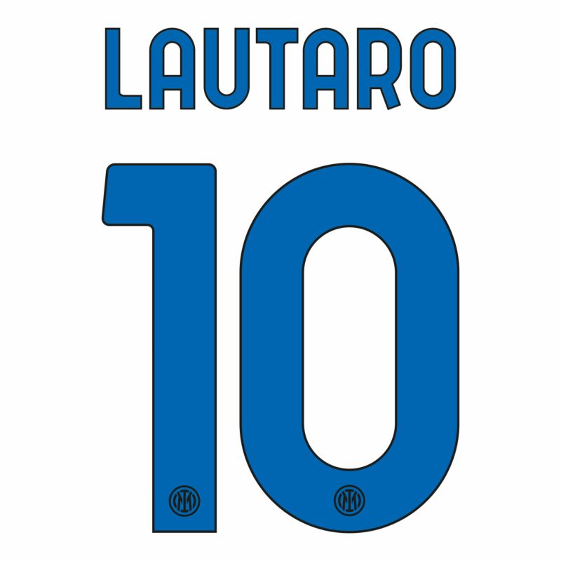 Inter Milan 2020/21 Away Lautaro #10 Jersey Name Set 1