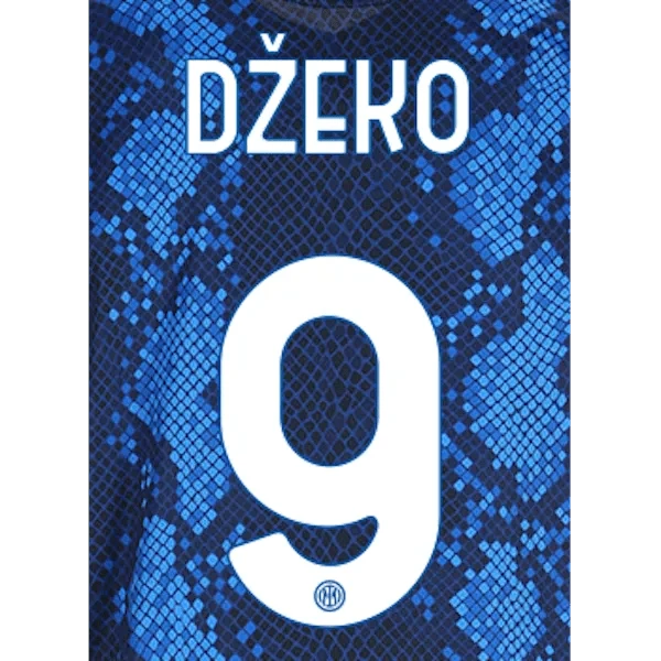Inter Milan 2021-22 Home Dzeko #9 Jersey Name Set 1