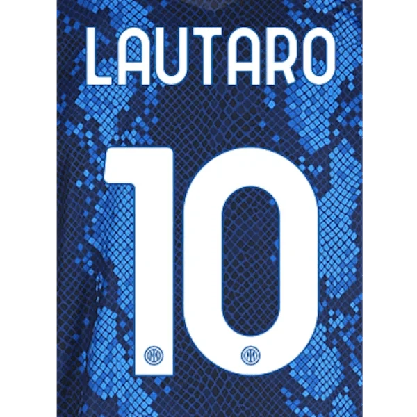 Inter Milan 2021-22 Home Lautaro #10 Jersey Name Set 1