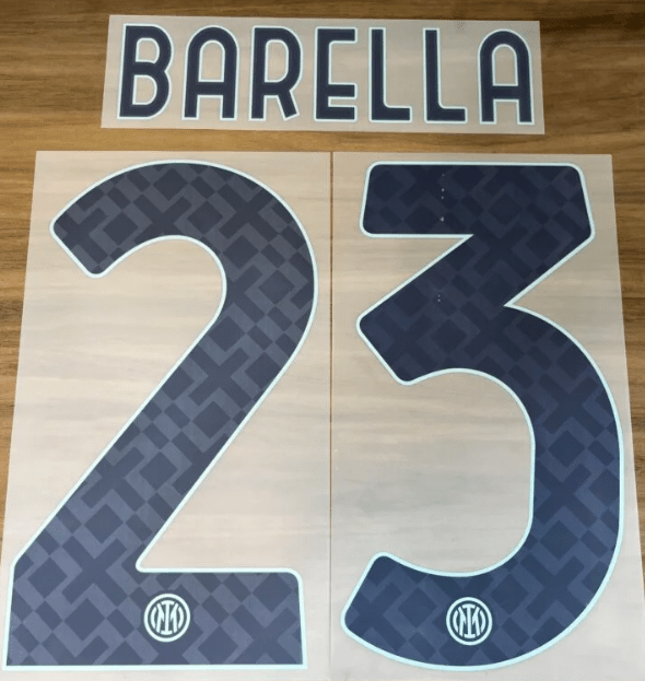 Inter Milan 2025/26 Away BARELLA #23 Official Name Set 1